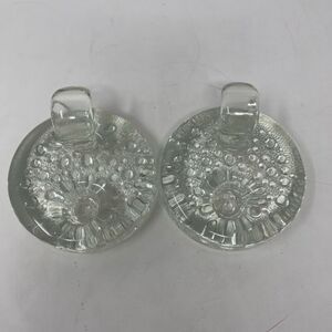 2) VTG Svend Jensen Danish Bubble Glass Votive Candle Holders